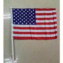 Stock 14*21 cm hand pole flag, custom different size bunting car decor national usa flag with high quality and any size
