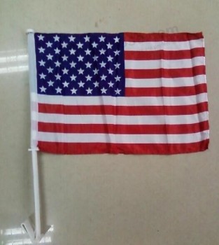 Stock 14*21 cm hand pole flag, custom different size bunting car decor national usa flag with high quality and any size