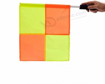 Hot sell promotional rectangle soccer hand referee flag for sale with high quality and any size