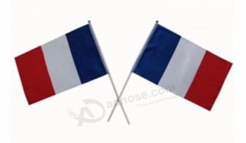 Wholesale customed print France national hand flag with high quality and any size