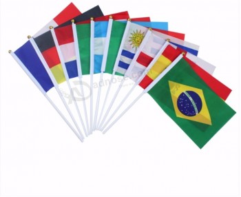 Lot Small Color Waving Flags 14* 21 CM Hand Wave Flags with high quality and any size