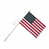 Custom size polyester national hand flag with plastic stick with high quality and any size