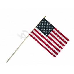 Custom size polyester national hand flag with plastic stick with high quality and any size
