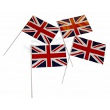 Polyester nationale Handflagge der Gewohnheitsgröße mit Plastiksteuerknüppel