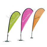 Aangepaste logo reclame teardrop beach flag groothandel 