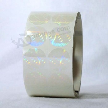 Alta qualidade personalizado transparente holograma rolo etiquetas autocolantes vinil