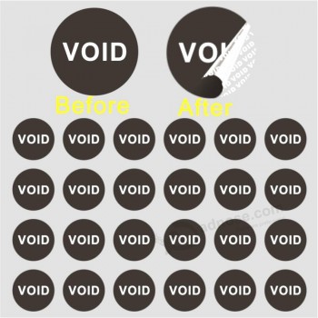 Oil-proof PET warrenty void label and sticker printing