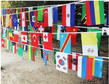 Bandera de cuerda personalizada 100 países alrededor de las naciUnos del mundo bandera pequeña bandera, banderas colgantes