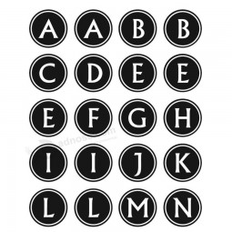 Populaire goedkope vel papier cirkel alfabet letter nummer stickers