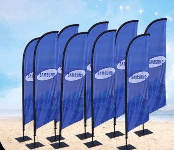 Bandera de publicidad de playa al aire libre bandera de plumas de playa para publicidad de teléfonos inteligentes