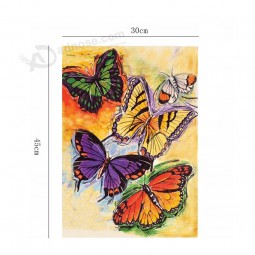 Blumen und Vögel Garten Flagge heißen Willkommen Garten Banner schöne Schmetterling Libelle Garten Banner Dekoration 30 * 45cm
