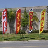 Gestrickte Polyester faltbare Banner Feder Strand Flagge für die Werbung