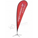 Promotion Aluminum Portable Pole Advertise Teardrop Flag For Market with high quality and any size