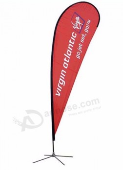 Promotion Aluminum Portable Pole Advertise Teardrop Flag For Market with high quality and any size
