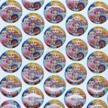 Bunter backgroud weicher Gummi 3d Haube runde klare Flaschenkapselaufkleber