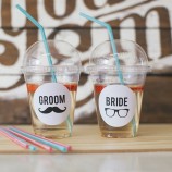 Gedrucktes hochwertiges Öko-Findly und reizende Hochzeitsaufkleber