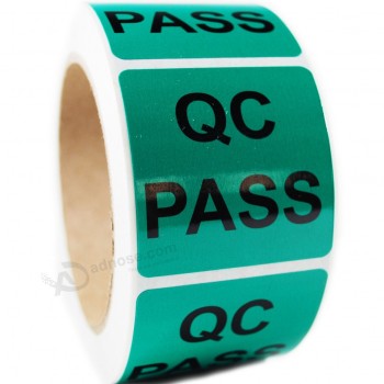 Custom popular self adhesive cheap paper qc pass stickers