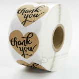 Selbstklebendes gedrucktes billiges Papierkraftpapier danke Aufklebersiegeldruck