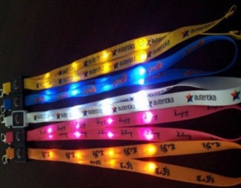 Aangepaste logo afgedrukt promotiEenle led lanyard