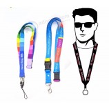 개인화 된 id 카드 배지 홀더 인쇄 된 폴 리 에스테 르 나일론 로고 사용자 지정 lanyards 짠