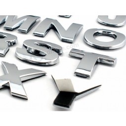 Custom 3d chrome letters & numbers self adhesive 3D car sticker with high quality and any size