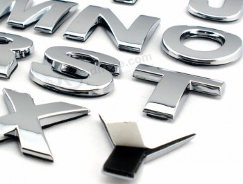 Custom 3d chrome letters & numbers self adhesive 3D car sticker with high quality and any size