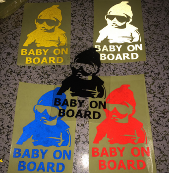 Aangepaste hoge kwaliteit baby aan boord van sticker reflecterende auto sticker