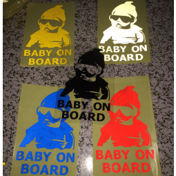 Customized baby on board decal reflective car sticker with high quality and any size