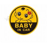 Wholesale customized bay in car/baby on board reflective car sticker with high quality and any size