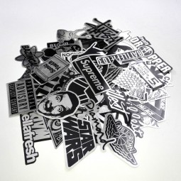 Großhandel 50 Stück/Set wasserdicht personalisierte nachahmung metall auto aufkleber gesetzt leica superme zufällige charakter pvc aufkleber diy