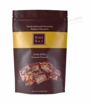 チョコレート包装用のジッパー付き高品質の茶色クラフト紙袋