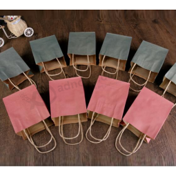 Neue Design benutzerdefinierte braune Papiertüte, mit Griff einkaufen braun Kraftpapier Tasche