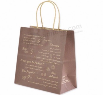 Wholesale kraft paper bag for fast food with your own logo