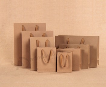 Mode personnalisé en gros pas cher imprimé brun shopping kraft sac en papier