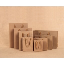 Mode benutzerdefinierte Großhandel billig gedruckt braun einkaufen Kraftpapier Tasche