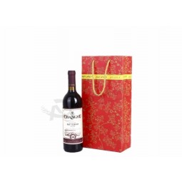 Bolso de papel de la botella de vino de la fábrica de China bolso del regalo del vino del diseño de encargo con el logotipo