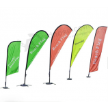 Populaire aangepaste gedrukte reclame strand vlag ontwerp