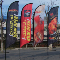 Low Moq Double Side Printed Feather Flags With Base