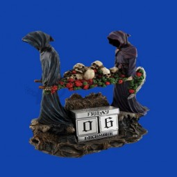 Wholesale customized Grim Reapers Carrying Skulls Perpetual Resin Calendar
