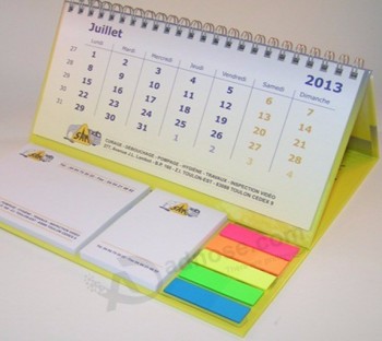 Notas adhesivas pegajosas del calendario de escritorio plegable de la nota adhesiva de encargo caliente de la venta