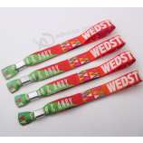 Großhandelsgewohnheitslogo gesponnenes Polyester-Armband für Ereignisse
