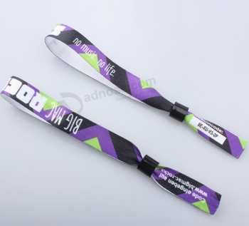 Custom Printed Adjustable Polyester Party Wristband For Activity