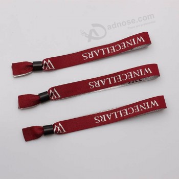 Promotional Custom Adjustable Cloth Embroidery Party Wristband For Festival