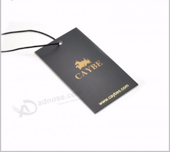 Classic Design Printed Paper Hang Tags Clothes Hang Tags With Gold Foil Logo
