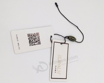 Papel de brim personalizado kraft vestuário vestuário selo plástico pendurar tag