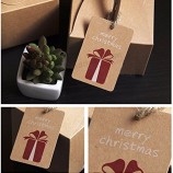 Etiquetas de embalaje de regalo de Navidad de impresión personalizada, etiquetas colgantes de papel