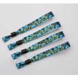 Promoção pulseiras de poliéster tecido personalizado com design de logotipo