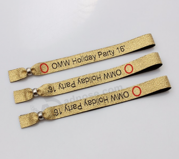 Free sample design your own logo custom woven fabric wristband for event