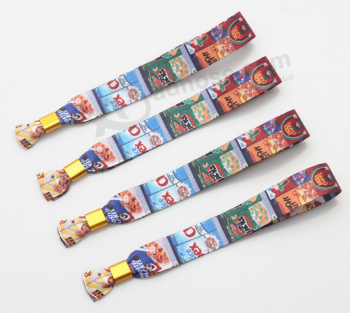 Factory direct sale custom satin polyester flag wristband