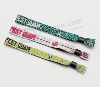 Fashion design embroidered cloth bracelets event wristband